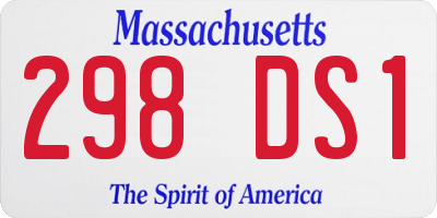 MA license plate 298DS1