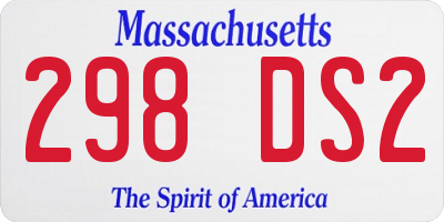 MA license plate 298DS2
