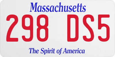 MA license plate 298DS5