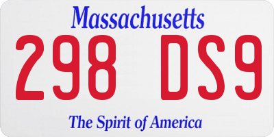 MA license plate 298DS9