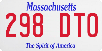 MA license plate 298DT0