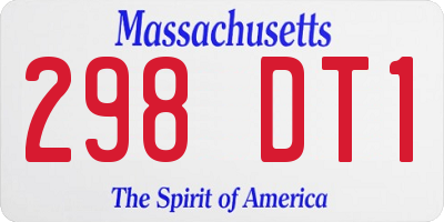MA license plate 298DT1