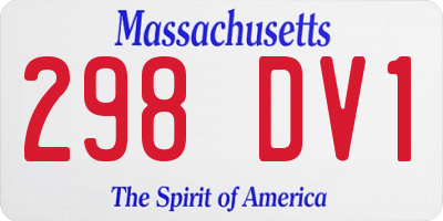 MA license plate 298DV1