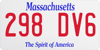 MA license plate 298DV6