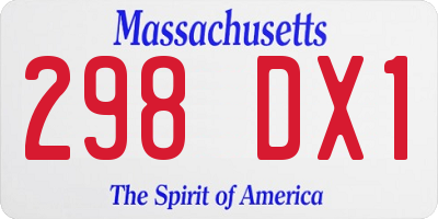 MA license plate 298DX1