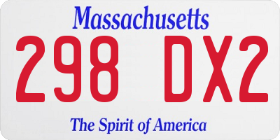 MA license plate 298DX2