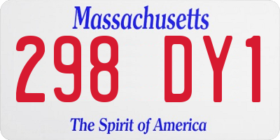 MA license plate 298DY1