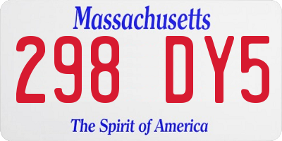 MA license plate 298DY5