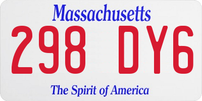 MA license plate 298DY6