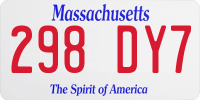 MA license plate 298DY7