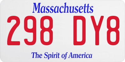 MA license plate 298DY8