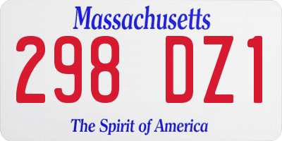 MA license plate 298DZ1