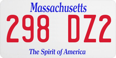 MA license plate 298DZ2