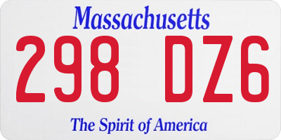 MA license plate 298DZ6