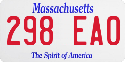 MA license plate 298EA0