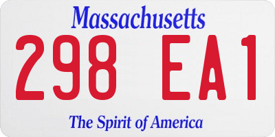 MA license plate 298EA1