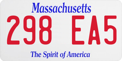 MA license plate 298EA5