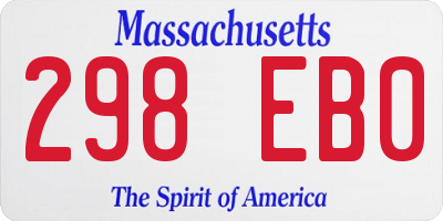 MA license plate 298EB0