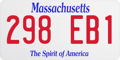 MA license plate 298EB1
