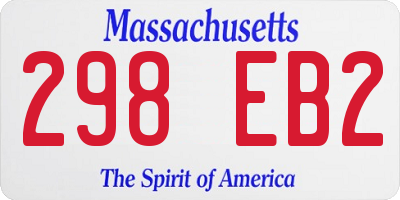 MA license plate 298EB2