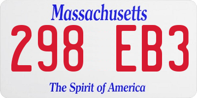 MA license plate 298EB3