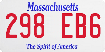 MA license plate 298EB6