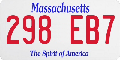 MA license plate 298EB7