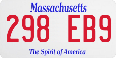 MA license plate 298EB9