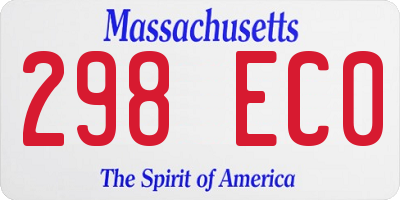 MA license plate 298EC0