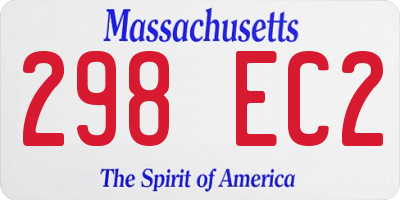 MA license plate 298EC2