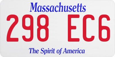 MA license plate 298EC6