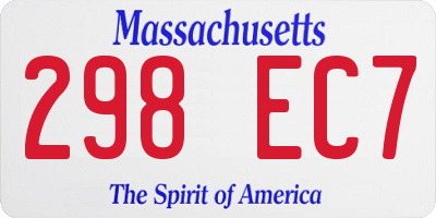MA license plate 298EC7