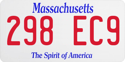 MA license plate 298EC9