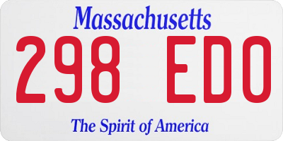 MA license plate 298ED0