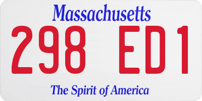 MA license plate 298ED1