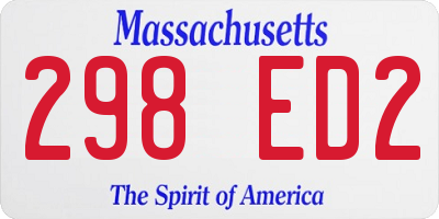MA license plate 298ED2