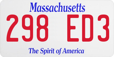 MA license plate 298ED3