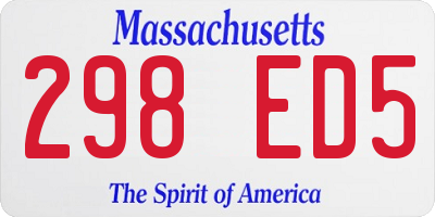 MA license plate 298ED5