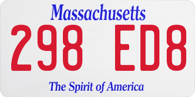 MA license plate 298ED8