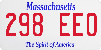 MA license plate 298EE0