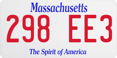 MA license plate 298EE3