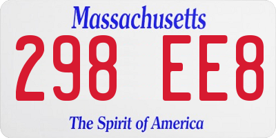 MA license plate 298EE8