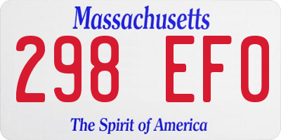 MA license plate 298EF0