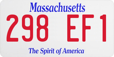MA license plate 298EF1