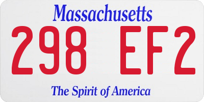 MA license plate 298EF2