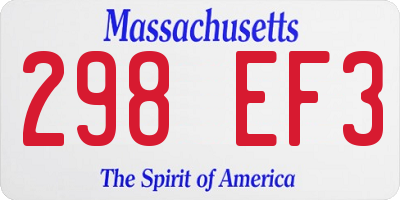 MA license plate 298EF3