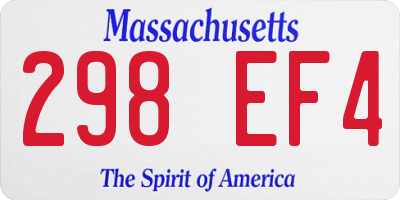 MA license plate 298EF4