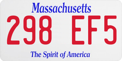 MA license plate 298EF5