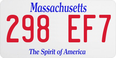 MA license plate 298EF7