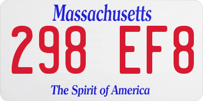 MA license plate 298EF8
